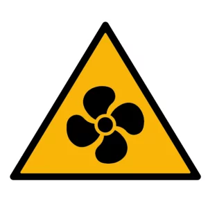 Fan warning sticker